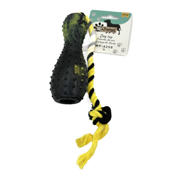 Mr. Pretzel Zabawka Gryzak gumowy  na sznurku Melanż dla psa  15cm