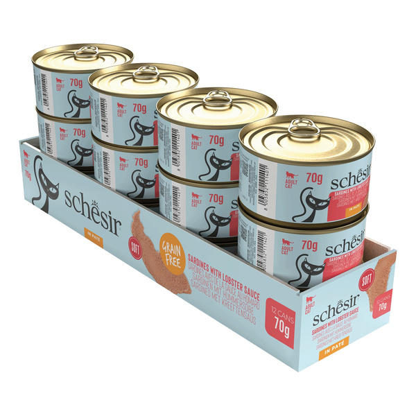 Schesir Cat Can Grill karma mokra dla kota pasta z sardynek w sosie z homara 70g