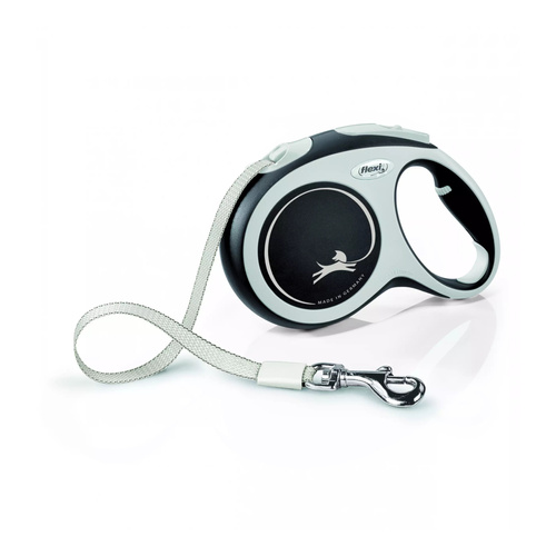 FLEXI Smycz automatyczna dla psa New Comfort L taśma 5 m kol. czarny