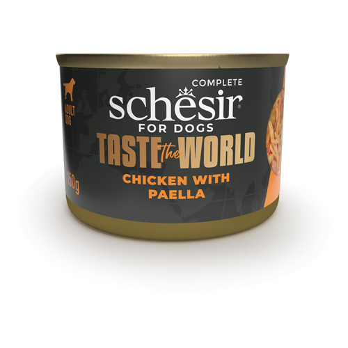 Schesir Taste the world karma mokra dla psów kurczak z paella 150 g