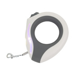 Barry King Smycz dla psa, automatyczna, okrągła, biało-szara, taśma, ładowanie USB, 3m