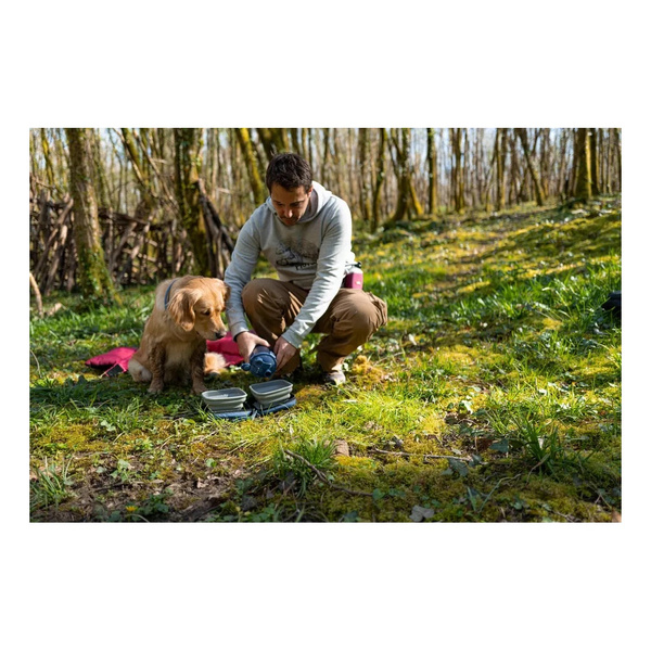 ZOLUX Składana miska 2w1 dla psa BIVOUAK 2x700 ml czerwona