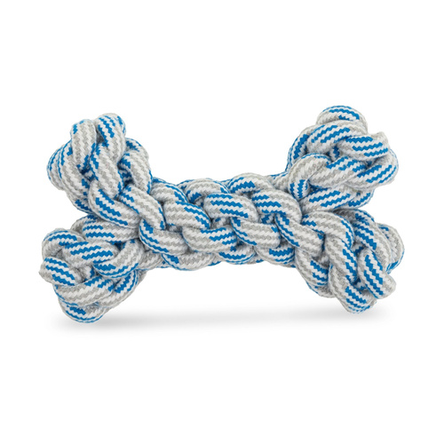 Barry King Zabawka, dla psa, sznurowa kula, biało-niebieska, 10 x 17 cm