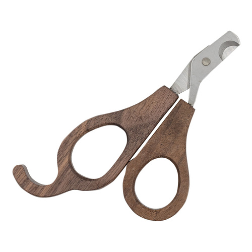 Ekskluzywne nożyczki do po pazurów, dla zwierząt, drewno orzechowe, stal, szer.7,2cm, dł. 11,7cm