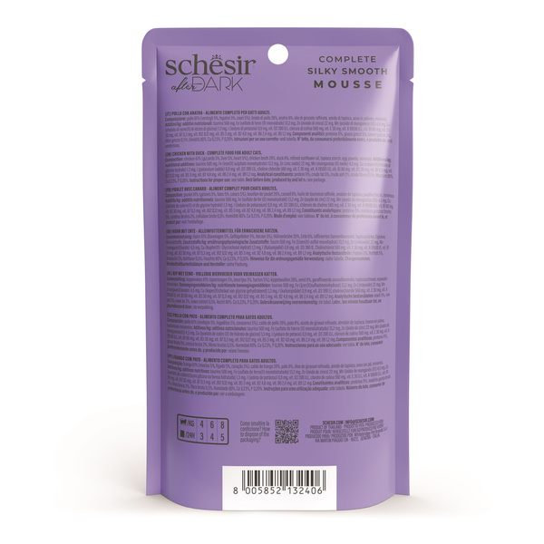Schesir After Dark Velvet Mousse karma mokra dla kota kurczak z kaczką 80 g