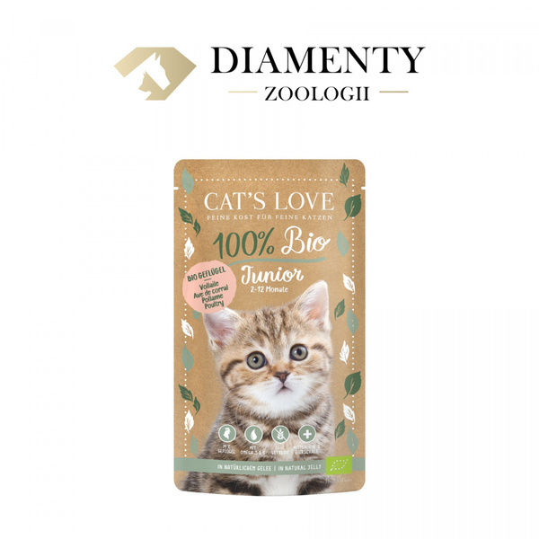 CAT'S LOVE Junior Bio Poultry - ekologiczny drób w naturalnej galaretce (100g)
