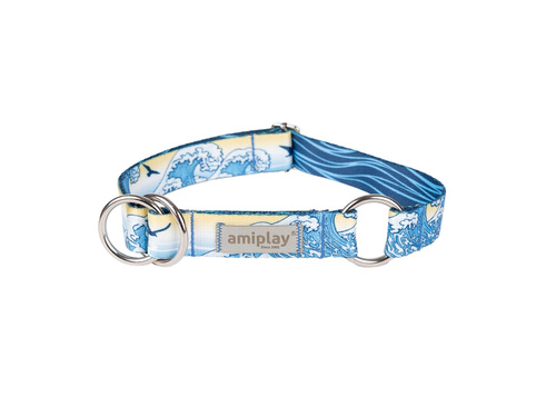 amiplay Obroża półzaciskowa BeNature L 32-50cmx2,5cm Waves