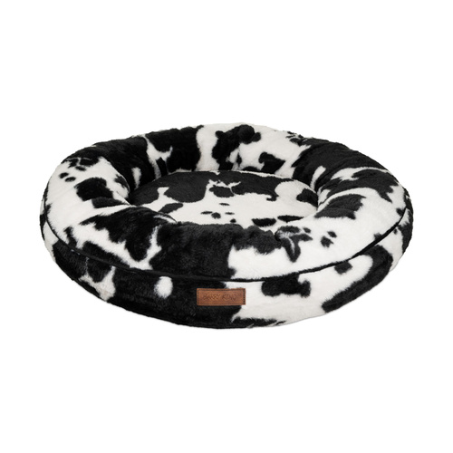 Barry King Legowisko dla psa, wzór czarne krowie łaty, 65*65*18cm, z zamkiem