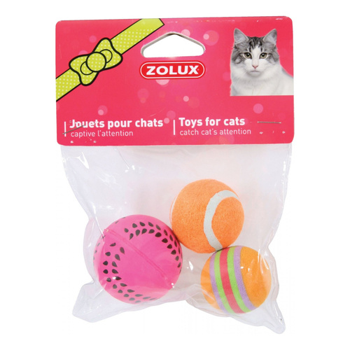 ZOLUX Zabawka dla kota zestaw 3 piłki różne 4 cm