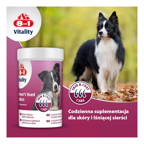 8in1 Vitality Drożdże piwne dla psów skóra i sierść 260tb