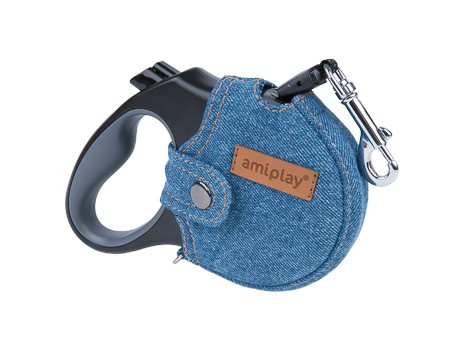 amiplay Smycz automatyczna infini z obudową Denim XL 5m 50kg Niebieski