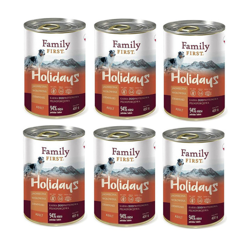 Family First Jagnięcina Wołowina ziemniaki 6 x400g