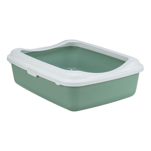 Trixie Classic, kuweta, dla kota, z ramką, szałwiowa/biała, 37 × 15 × 48 cm