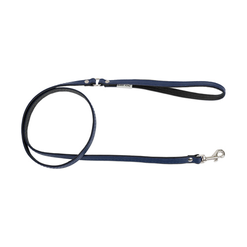 Barry King Smycz skórzana dla psa, granatowy/czarny, XS-S, 12mm/120cm