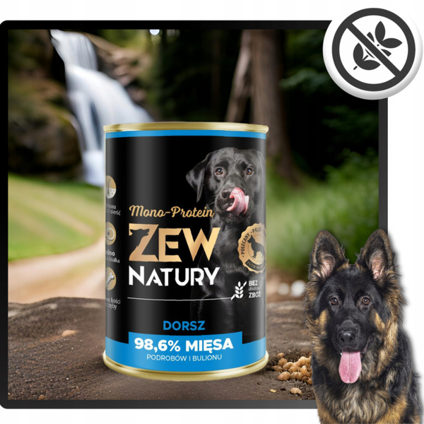 Karma dla Psa Mokra ZEW NATURY 800g Dorsz Cała Ryba dla Dorosłych Psów