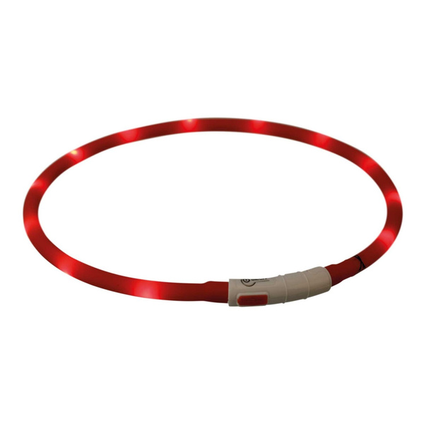 Trixie Obroża Opaska świecąca USB silikon XS-XL 70cm/10mm czerwony