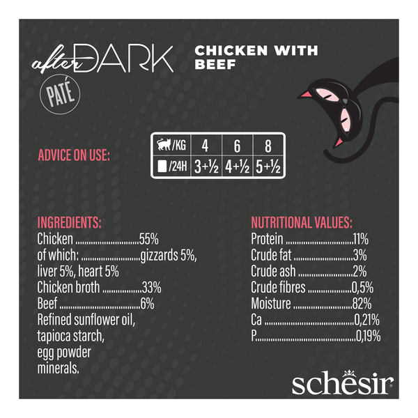 Schesir After Dark karma mokra dla kota pasztet z kurczaka z wołowiną 80 g