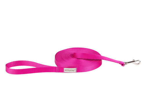 amiplay Smycz treningowa Samba S 10m Różowy