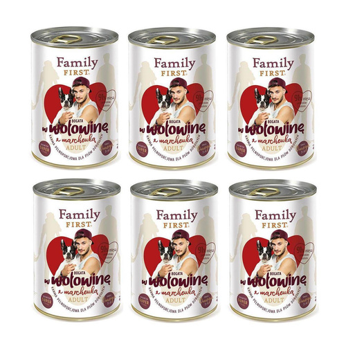 Family First WOŁOWINA z marchewką dla Psa 6 x 400g