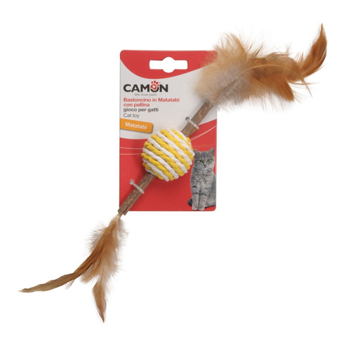 CAMON CAT TOY MATATABI Z KULĄ I PIÓRAMI AG114
