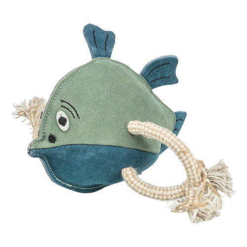 Trixie Ryba na linie zabawka dla psa skóra/lina 28 cm