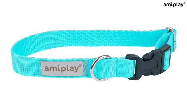 amiplay Obroża SAMBA regulowana XL 45-70x2,5cm Turkusowy