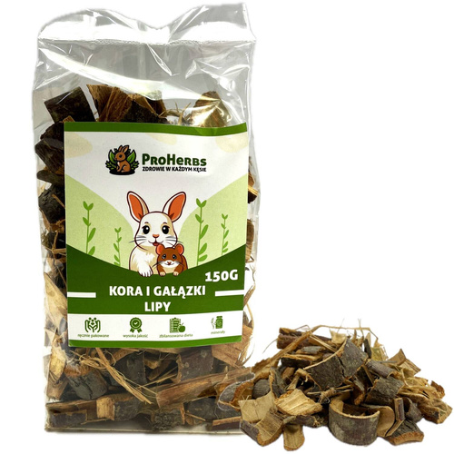 ProHerbs Kora i gałązki lipy przysmak dla gryzoni królika 150g