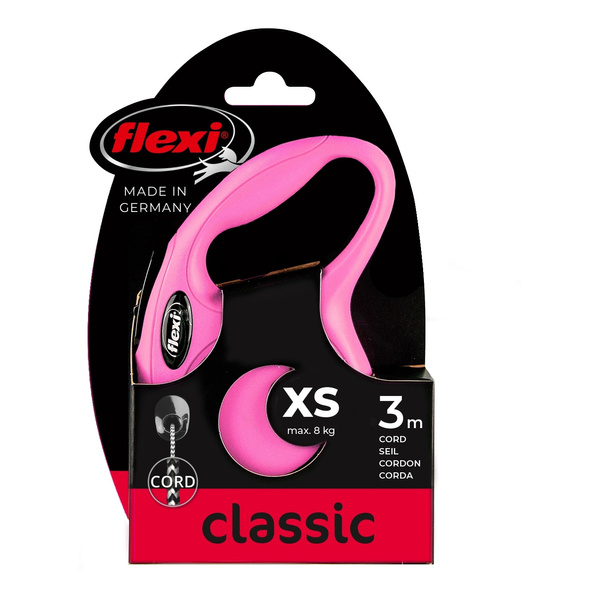 FLEXI Smycz automatyczna dla psa NEW CLASSIC linka XS 3m różowa