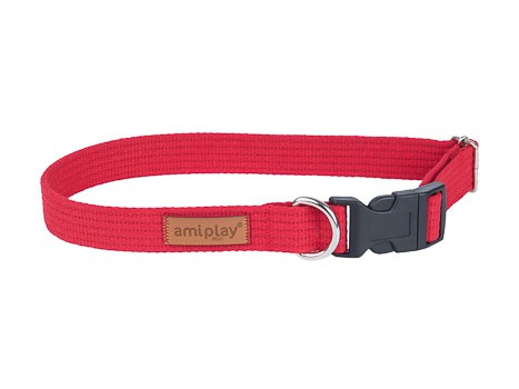 amiplay Obroża regulowana Cotton S 28-40x1,5cm Czerwony