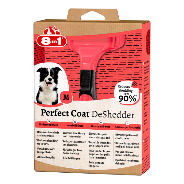 8in1 Zgrzebło dla psa do wyczesywania podszerstka Perfect Coat M