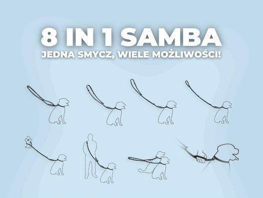 amiplay Smycz regulowana Samba 8in1 M Turkusowy