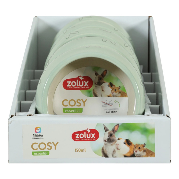 ZOLUX Miska ceramiczna dla gryzonia przeciw chlapaniu COSY 150ml zielona