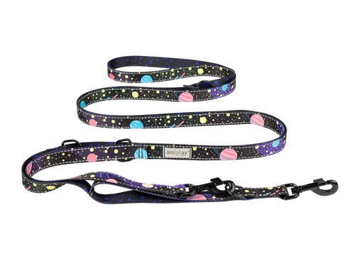 amiplay Smycz regulowana 8in1 BeSpace XL 200-400x2,5cm Milkyway