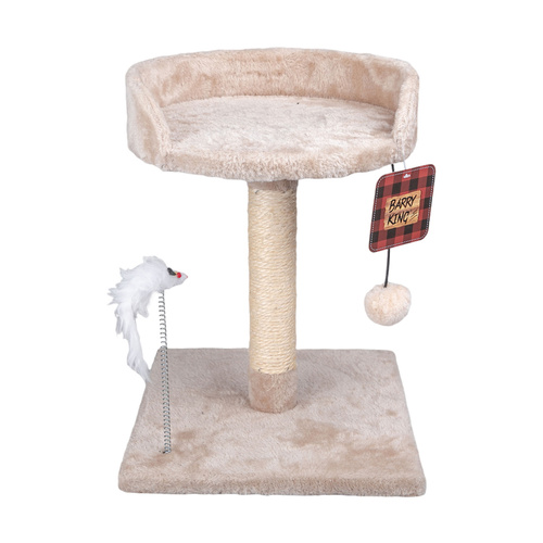 Barry King Drapak dla kota, beżowy, 39cm, z miejscem na legowisko, piłką i zabawką