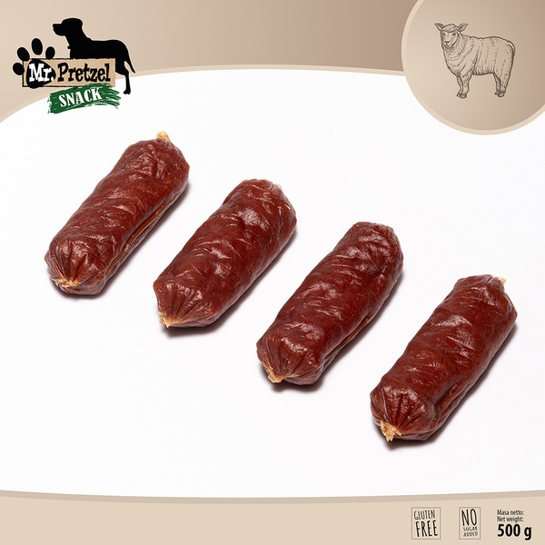 PRZYSMAK DLA PSA - Kiełbaski z jagnięciną Mr.Pretzel 500g ZDROWE PREMIUM