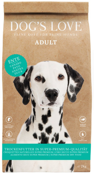 DOG'S LOVE Ente - kaczka z batatami i jagodami (2 kg)