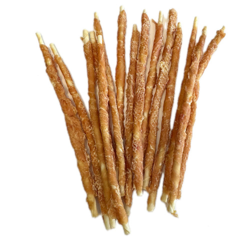 Hau Miau patyki ze skóry owinięte Kurczakiem śr.1cm x30cm 500g