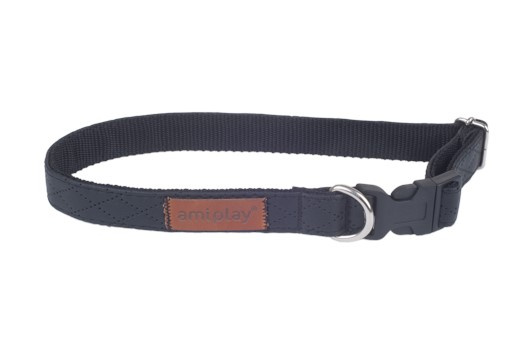 amiplay Obroża regulowana New York L 35-50x2cm Czarny