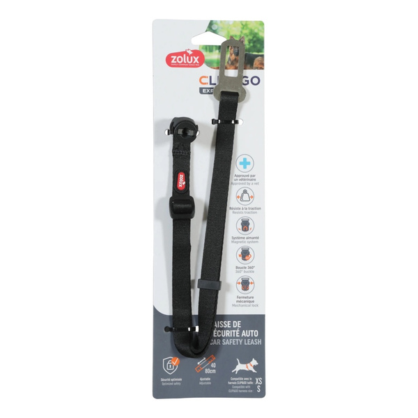 ZOLUX Pas samochodowy dla psa do szelek CLIP and GO XS/S
