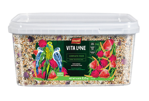 Vitapol Vitaline Karma pełnoporcjowa dla papużki falistej oraz innych małych ptaków ozdobnych, wiadro  2,2 kg