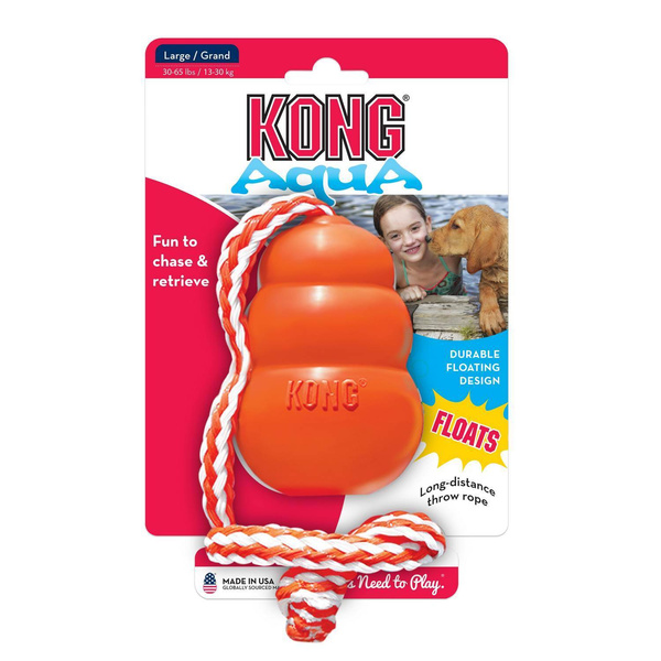 KONG Zabawka dla psa AQUA z linką Pływająca L