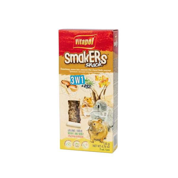 Vitapol SMAKERS DLA GRYZONI-MIX 2 owoce leśne/popcorn/orzechowa
