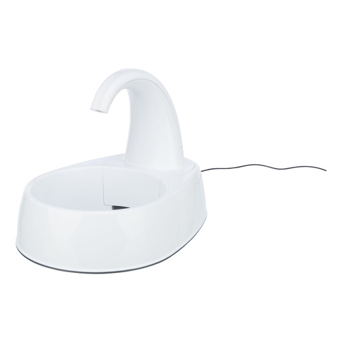 Trixie Curved Stream, poidło automatyczne, dla kota, białe, plastik, 2,5 l/25 × 24,5 × 35 cm