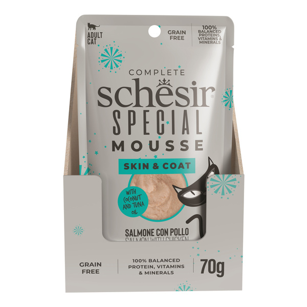 Schesir Special Mousse Skin&coat karma mokra dla kota łosoś 70 g