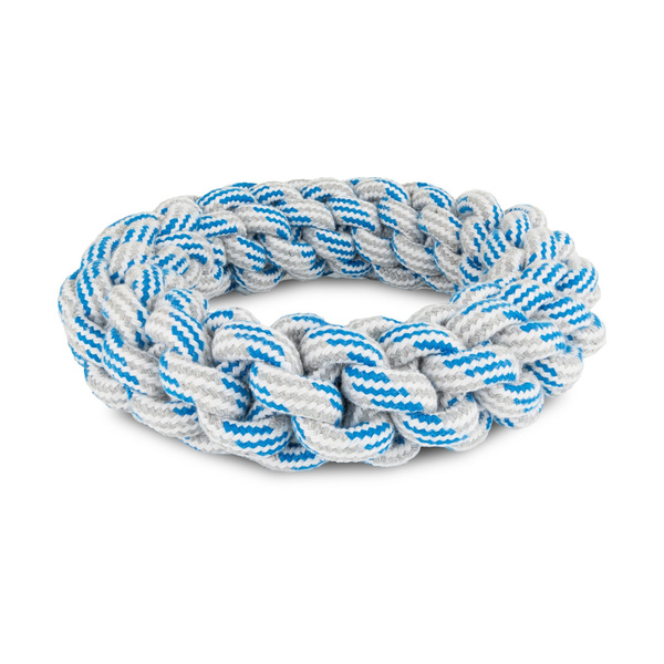 Barry King Zabawka, dla psa, gruby pierścień ze sznurka, biało-niebieski, 18 cm