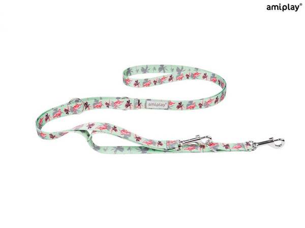 amiplay Smycz dla Psa 7w1 BeHappy M 100-200cm Flamingo