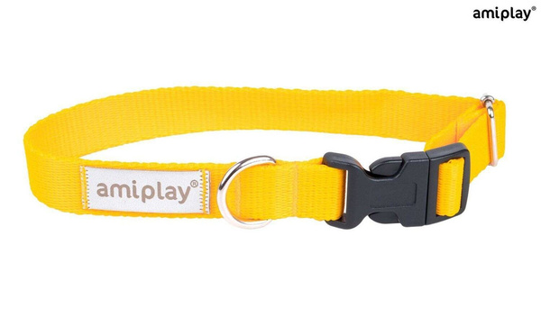 amiplay Obroża SAMBA regulowana M 25-40x2cm Żółty