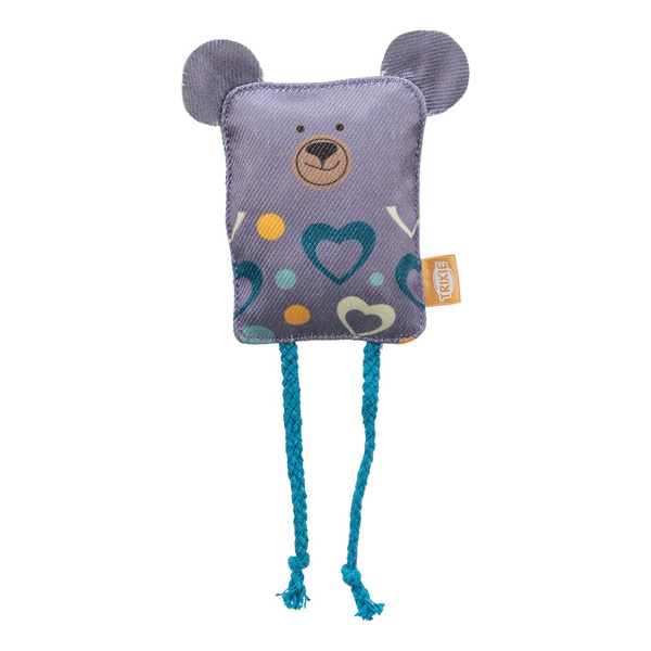 Trixie Miś, zabawka, dla kota, materiał, 12 cm, z kocimiętką