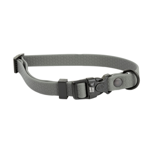 Barry King Obroża dla psa z wytrzymałej gumy, szara, 16mm/30-47 cm