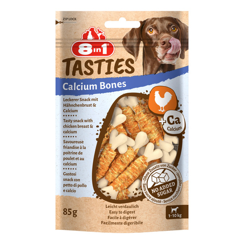 8in1 Przysmak dla psa kości z wapniem Tasties 85g